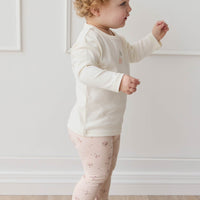 Organic Cotton Everyday Legging - Petite Fleur Soft Peony Childrens Legging from Jamie Kay Australia