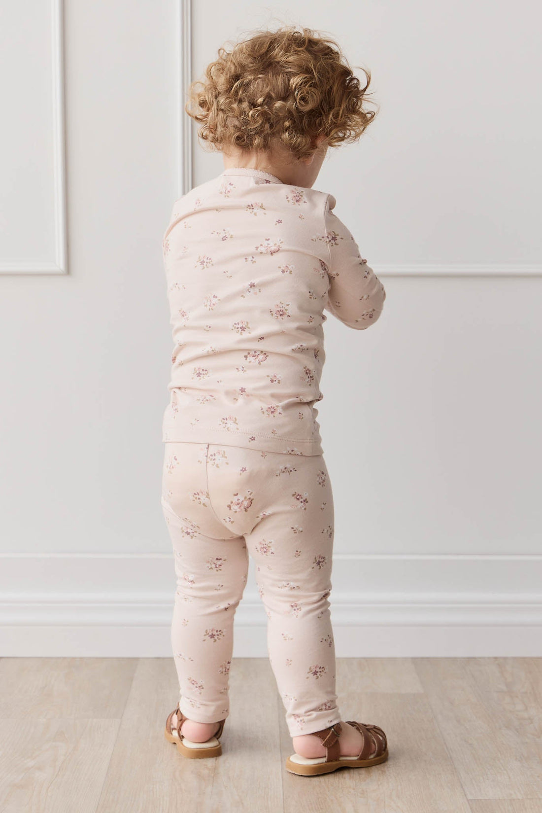 Organic Cotton Everyday Legging - Petite Fleur Soft Peony Childrens Legging from Jamie Kay Australia