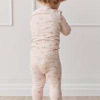 Organic Cotton Everyday Legging - Petite Fleur Soft Peony Childrens Legging from Jamie Kay Australia