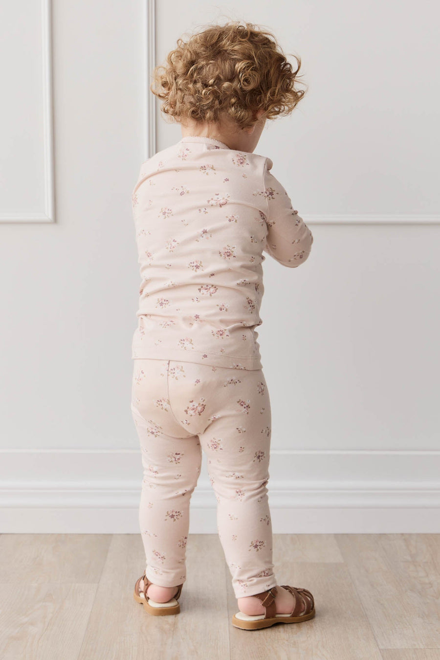 Organic Cotton Everyday Legging - Petite Fleur Soft Peony Childrens Legging from Jamie Kay Australia