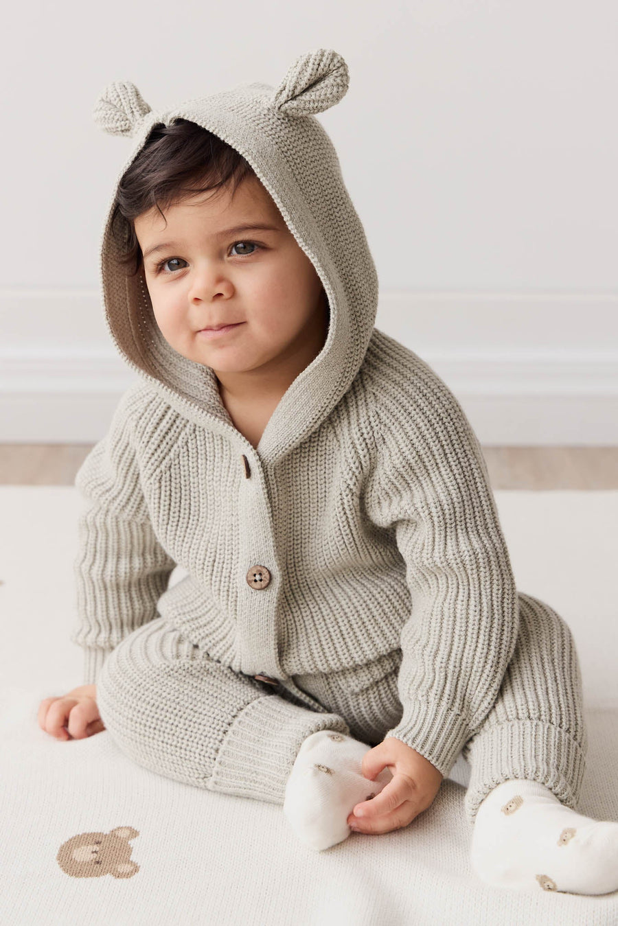 Bear Knit Onepiece - Moss Marle Childrens Onepiece from Jamie Kay Australia