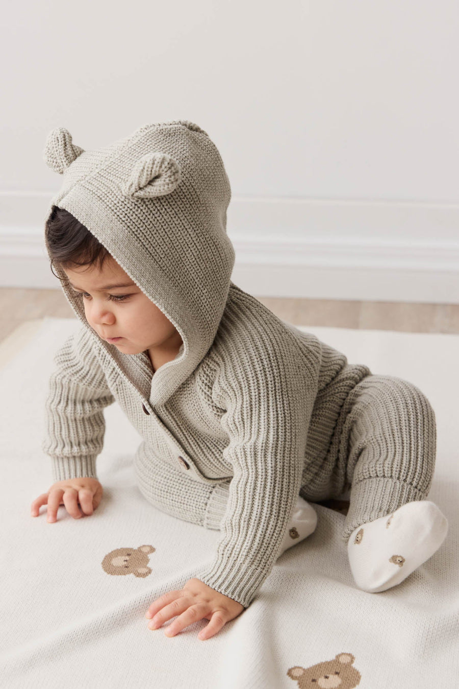 Bear Knit Onepiece - Moss Marle Childrens Onepiece from Jamie Kay Australia