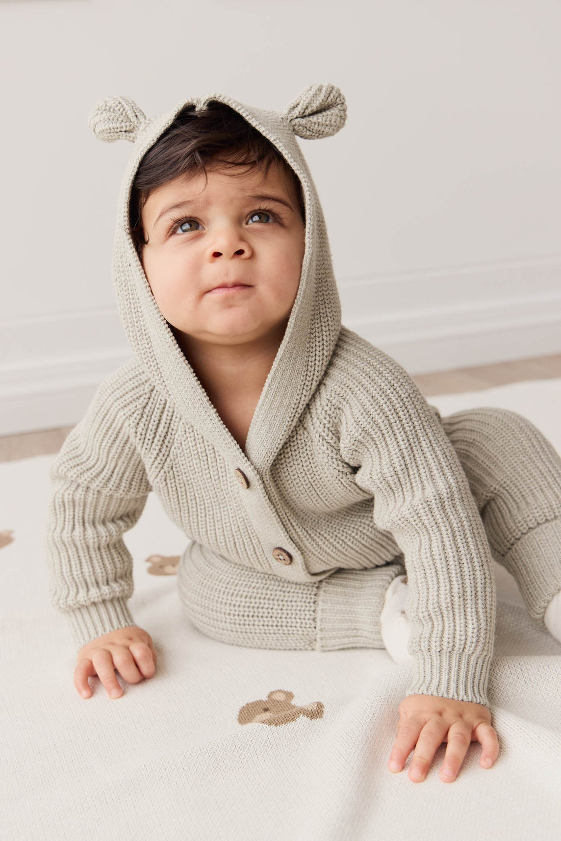 Bear Knit Onepiece - Moss Marle Childrens Onepiece from Jamie Kay Australia