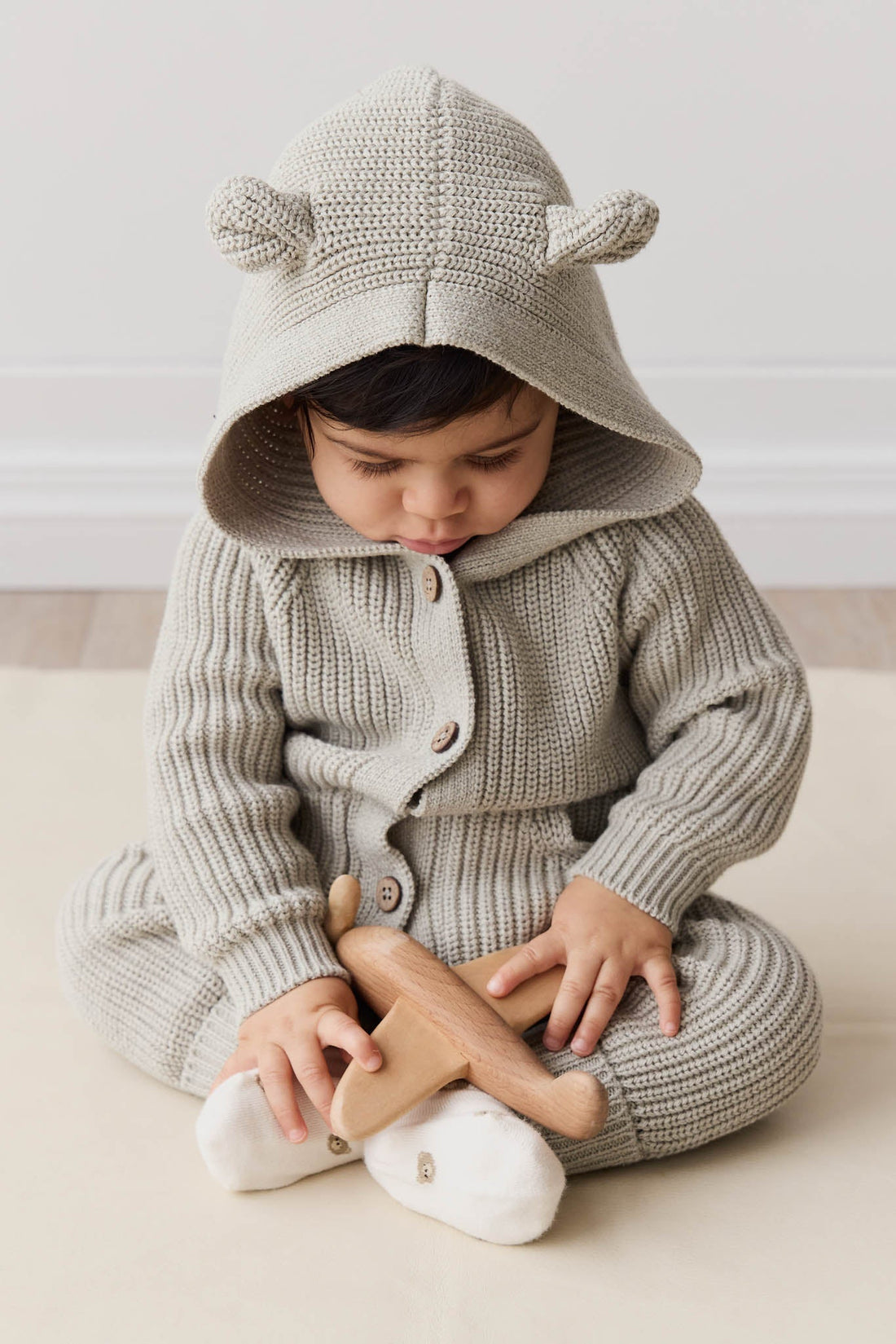 Bear Knit Onepiece - Moss Marle Childrens Onepiece from Jamie Kay Australia