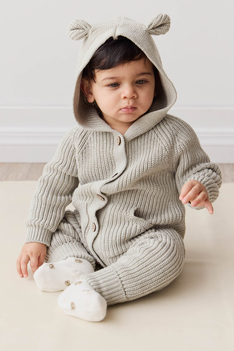 Bear Knit Onepiece - Moss Marle Childrens Onepiece from Jamie Kay Australia