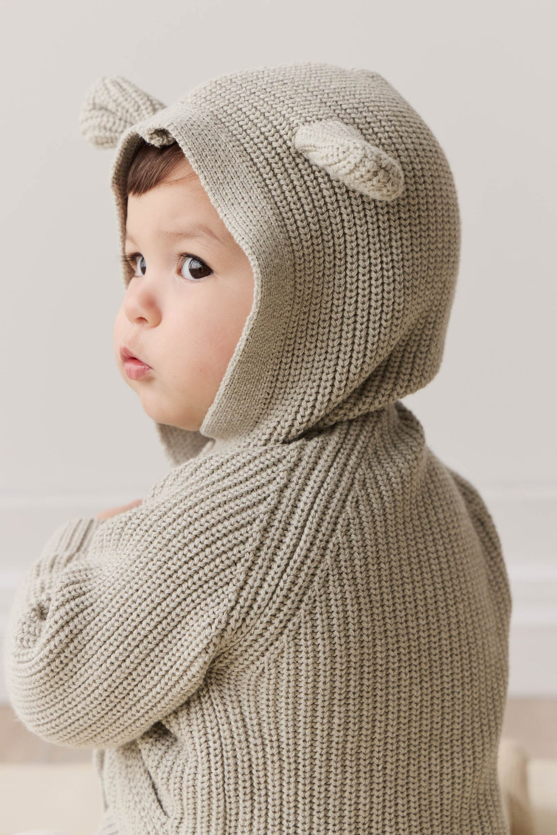 OG Bear Knit - Moss Marle Childrens Cardigan from Jamie Kay Australia