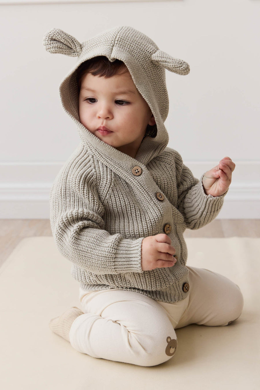 OG Bear Knit - Moss Marle Childrens Cardigan from Jamie Kay Australia