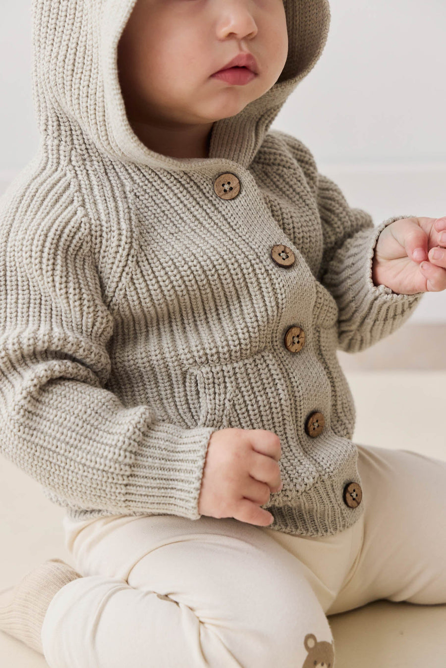 OG Bear Knit - Moss Marle Childrens Cardigan from Jamie Kay Australia