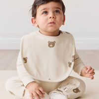 Organic Cotton Bib - Bobbie Bear Tofu Childrens Bib from Jamie Kay Australia