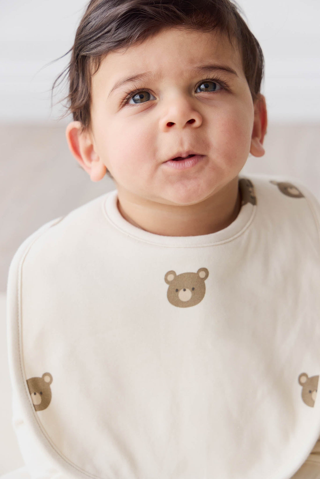 Organic Cotton Bib - Bobbie Bear Tofu Childrens Bib from Jamie Kay Australia