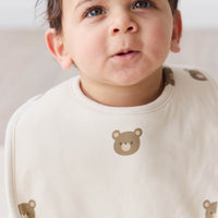 Organic Cotton Bib - Bobbie Bear Tofu Childrens Bib from Jamie Kay Australia