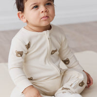 Organic Cotton Reese Onepiece - Bobbie Bear Tofu Childrens Onepiece from Jamie Kay Australia