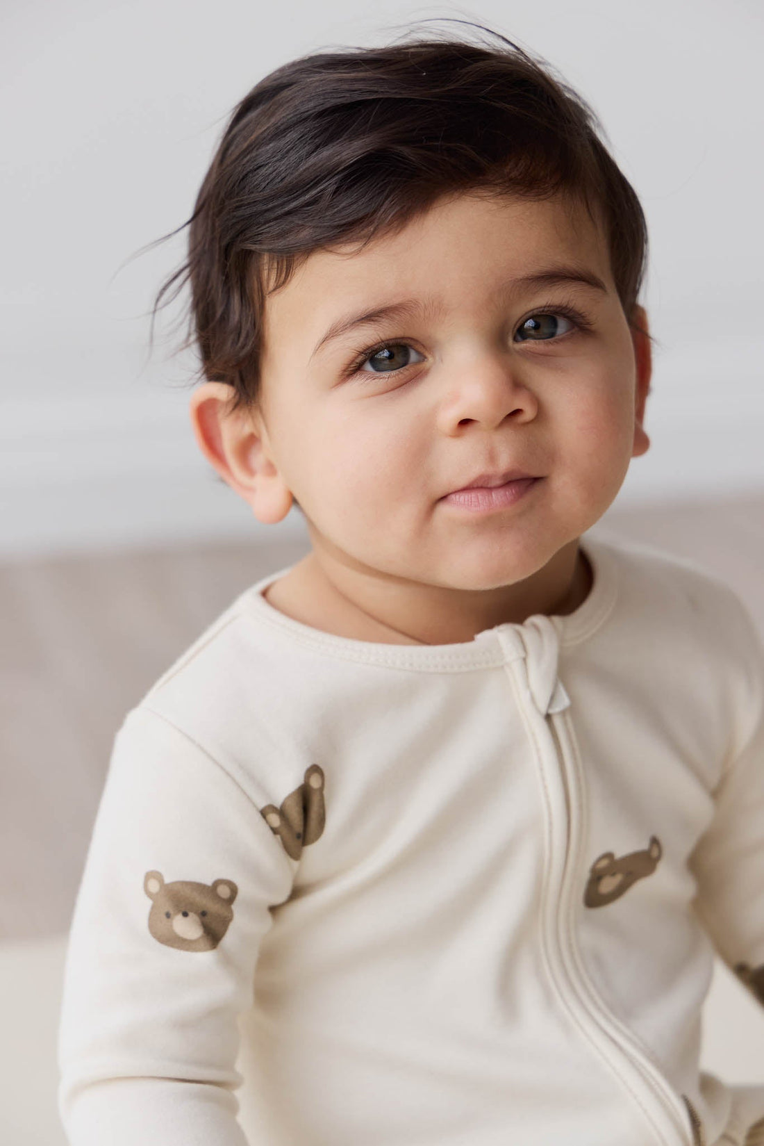 Organic Cotton Reese Onepiece - Bobbie Bear Tofu Childrens Onepiece from Jamie Kay Australia