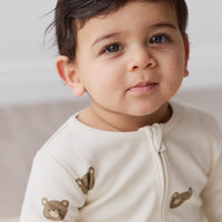 Organic Cotton Reese Onepiece - Bobbie Bear Tofu Childrens Onepiece from Jamie Kay Australia