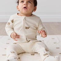 Organic Cotton Reese Onepiece - Bobbie Bear Tofu Childrens Onepiece from Jamie Kay Australia