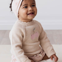 Audrey Jumper - Oatmeal Marle Cherry Love Childrens Jumper from Jamie Kay Australia