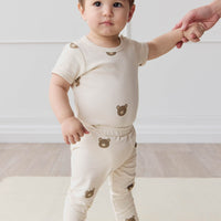 Organic Cotton Everyday Legging - Bobbie Bear Tofu Childrens Legging from Jamie Kay Australia