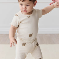 Organic Cotton Everyday Legging - Bobbie Bear Tofu Childrens Legging from Jamie Kay Australia