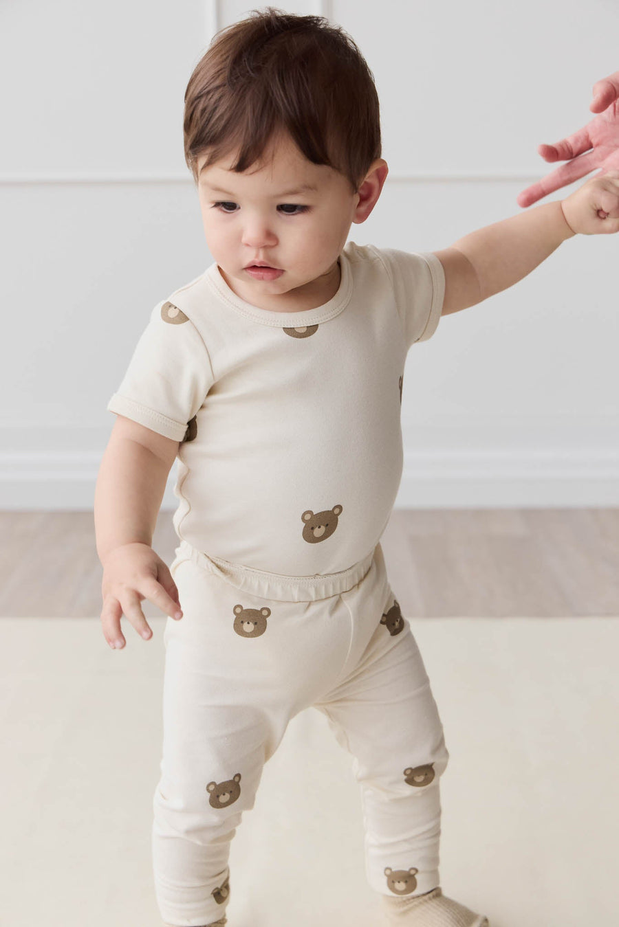 Organic Cotton Everyday Legging - Bobbie Bear Tofu Childrens Legging from Jamie Kay Australia