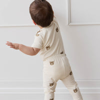 Organic Cotton Everyday Legging - Bobbie Bear Tofu Childrens Legging from Jamie Kay Australia