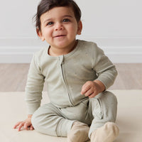 Organic Cotton Reese Zip Onepiece - Fresh Apples Abbey Stone Childrens Onepiece from Jamie Kay Australia