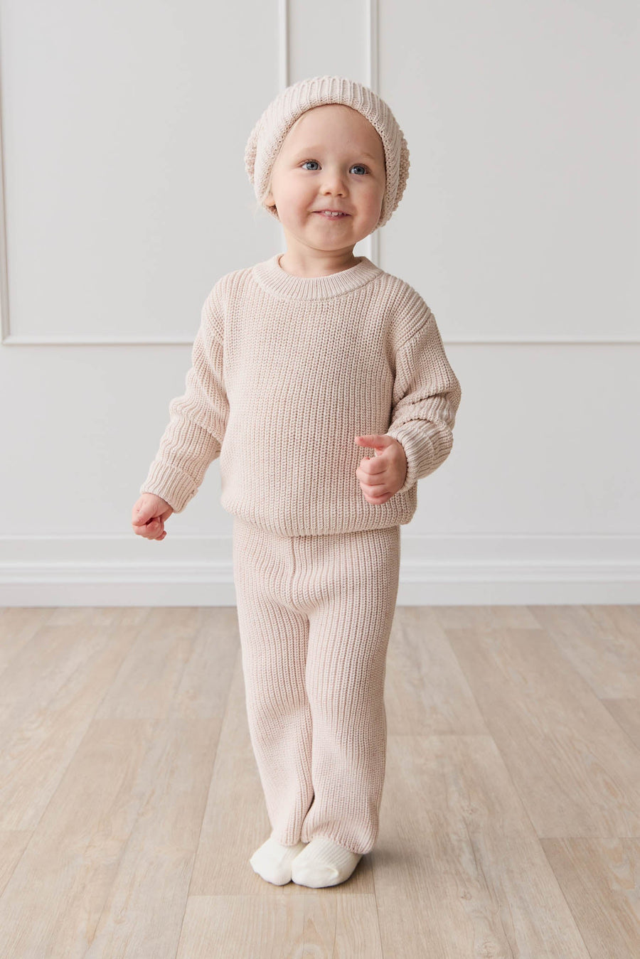 OG Morgan Knit Pant - Blushed Fleck Childrens Pant from Jamie Kay Australia