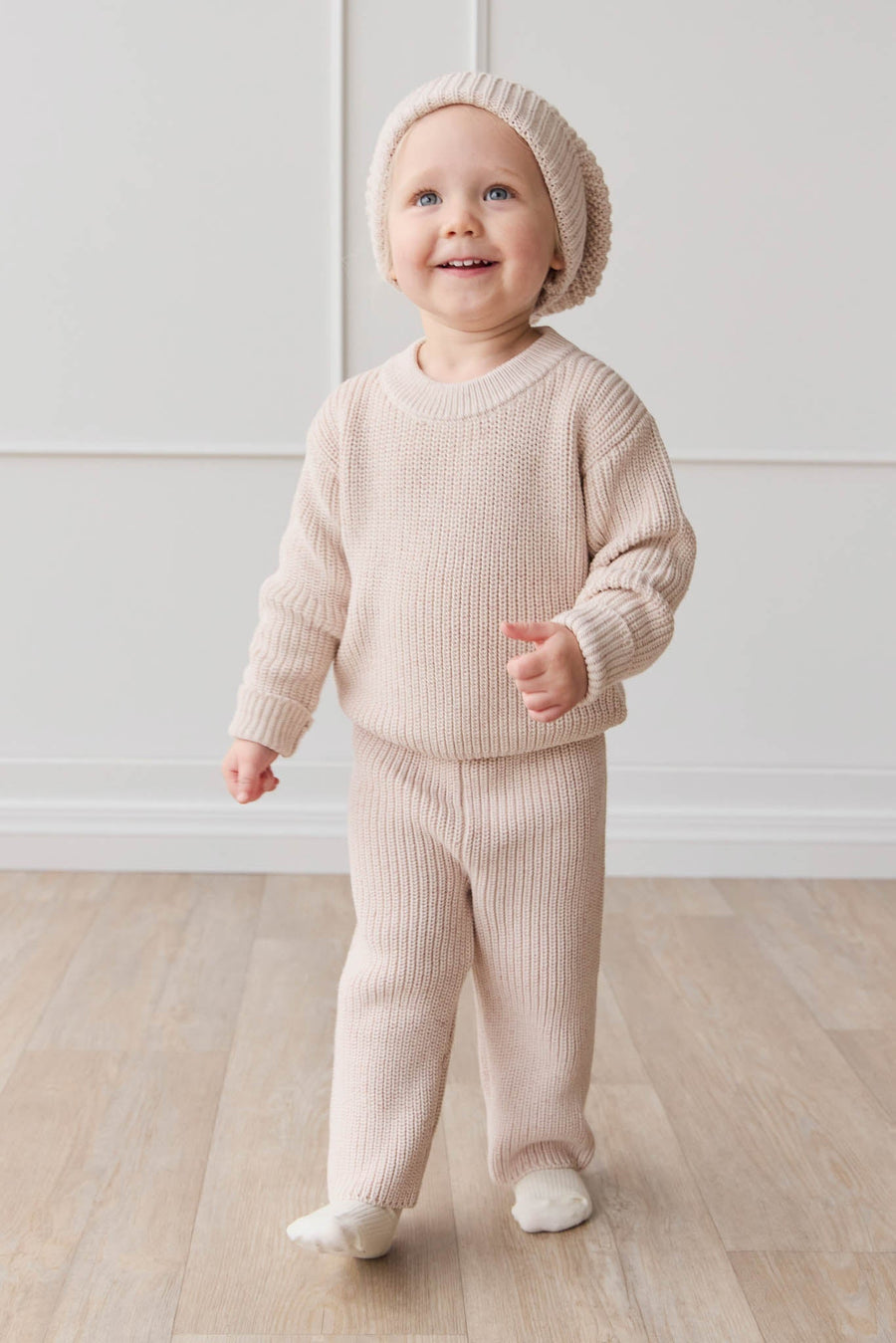 OG Morgan Knit Pant - Blushed Fleck Childrens Pant from Jamie Kay Australia