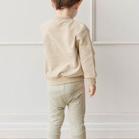 Organic Cotton Jalen Oversized Jumper - Biscuit Fresh Apple Childrens Sweatshirting from Jamie Kay Australia