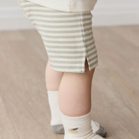 Fresh Apple Crew Sock - Jacquard Fresh Apple Cloud/Moss Childrens Sock from Jamie Kay Australia