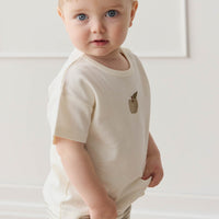 Pima Cotton Hunter Tee - Parchment Fresh Apple Childrens Top from Jamie Kay Australia