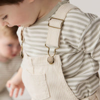 Jordie Overall - Fine Stripe Biscuit/Cloud Childrens Overall from Jamie Kay Australia