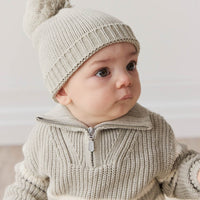 Jack Zip Jumper - Moss Marle Stripe Childrens Jumper from Jamie Kay Australia