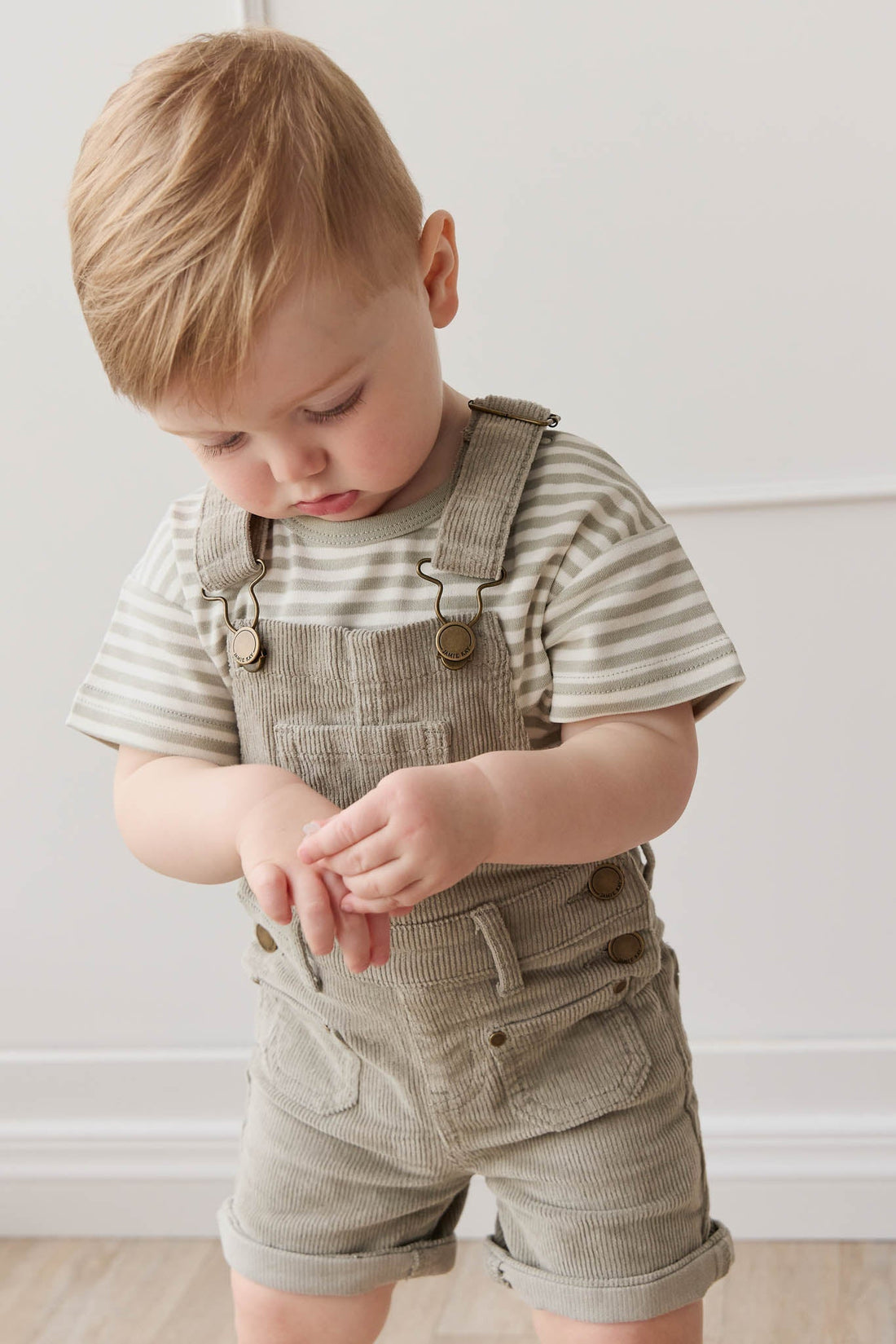 Chase Short Cord Overall - Moss Childrens Overall from Jamie Kay Australia