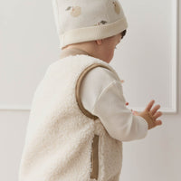 Jody Sherpa Vest - Natural/Cashew Childrens Vest from Jamie Kay Australia