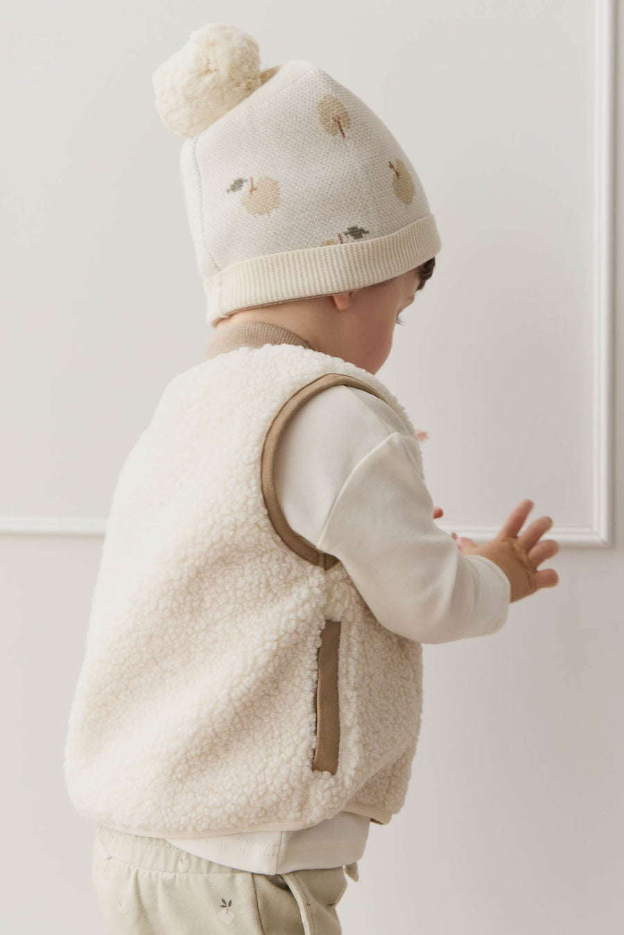 Jody Sherpa Vest - Natural/Cashew Childrens Vest from Jamie Kay Australia