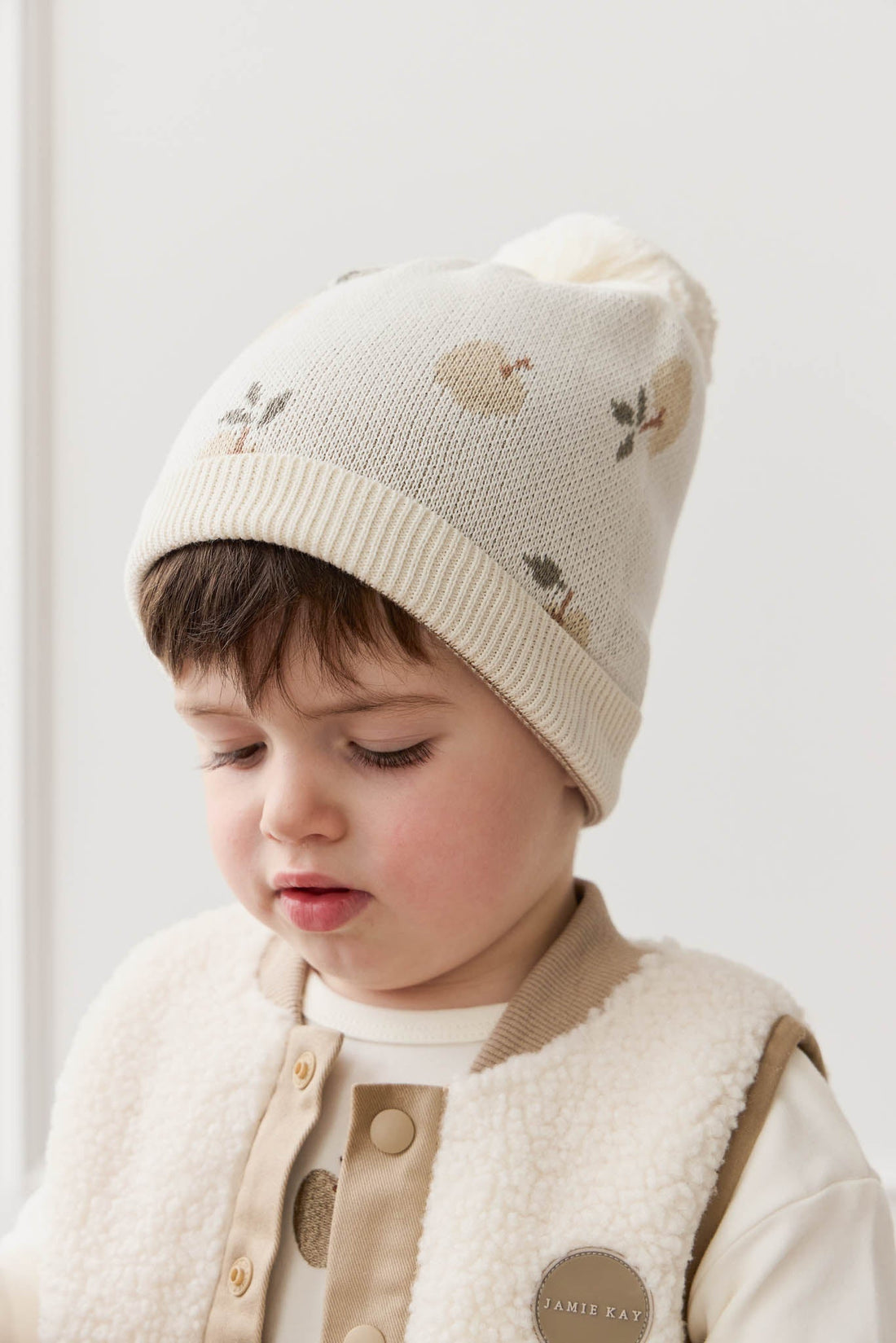 Ethan Hat - Jacquard Fresh Apple Tofu Childrens Hat from Jamie Kay Australia