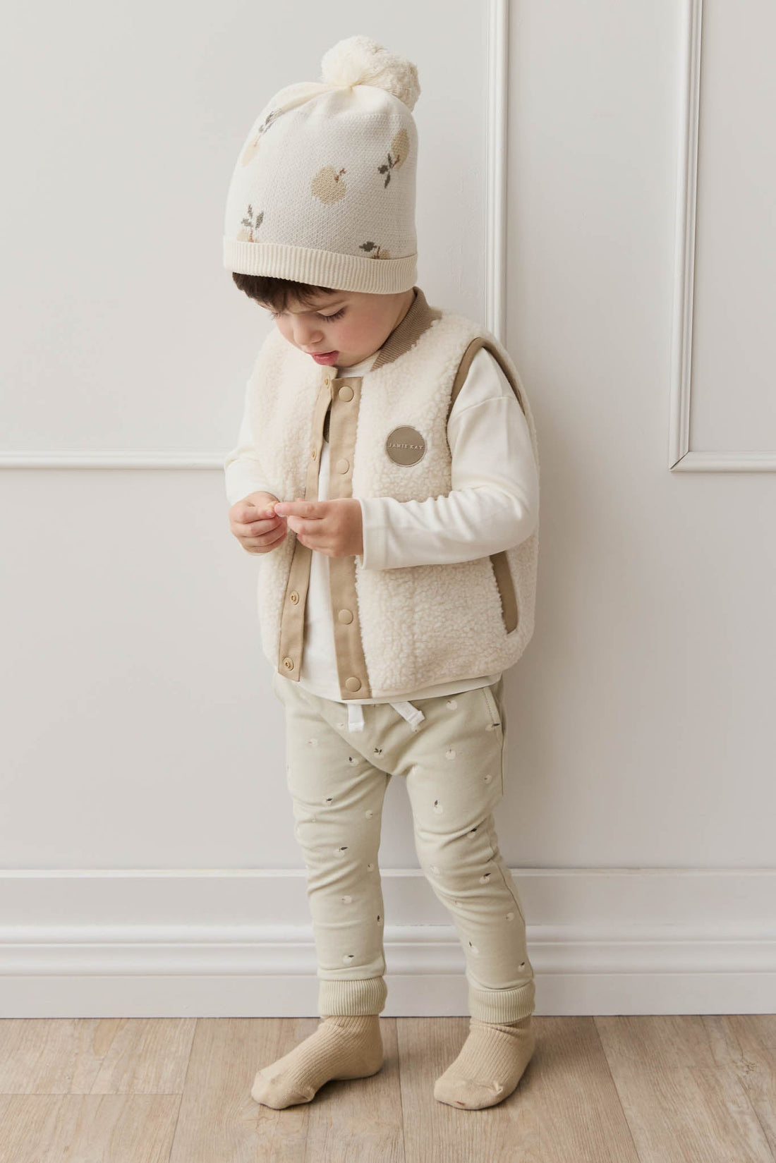 Organic Cotton Morgan Track Pant - Fresh Apples Abbey Medium Childrens Pant from Jamie Kay Australia