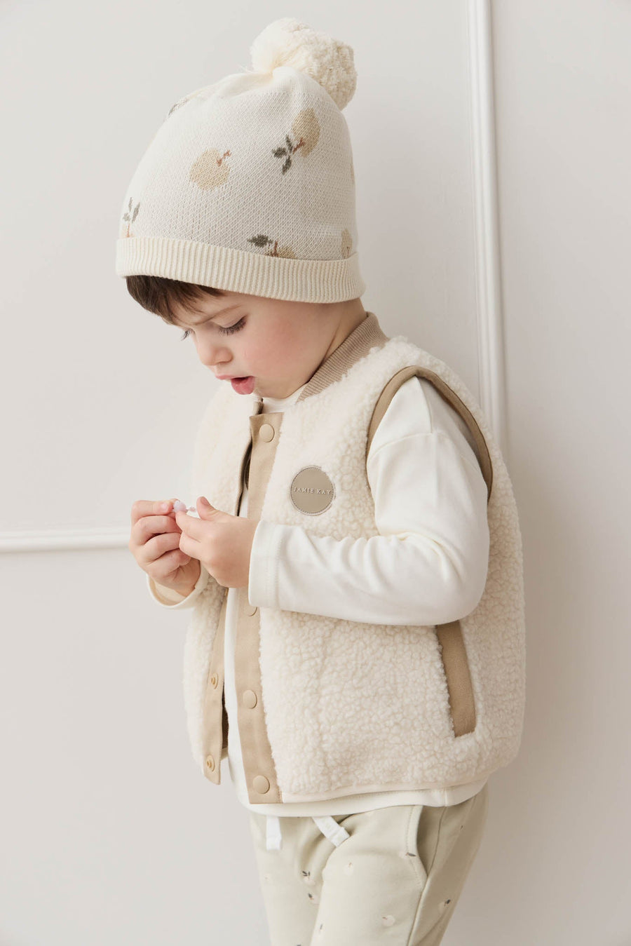 Ethan Hat - Jacquard Fresh Apple Tofu Childrens Hat from Jamie Kay Australia