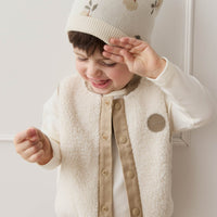 Jody Sherpa Vest - Natural/Cashew Childrens Vest from Jamie Kay Australia