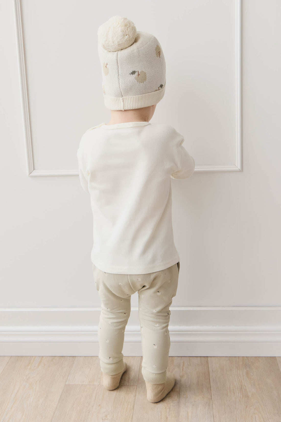 Pima Cotton Arnold Long Sleeve Top - Parchment Fresh Apple Childrens Top from Jamie Kay Australia