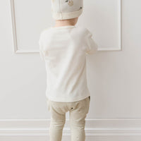 Pima Cotton Arnold Long Sleeve Top - Parchment Fresh Apple Childrens Top from Jamie Kay Australia