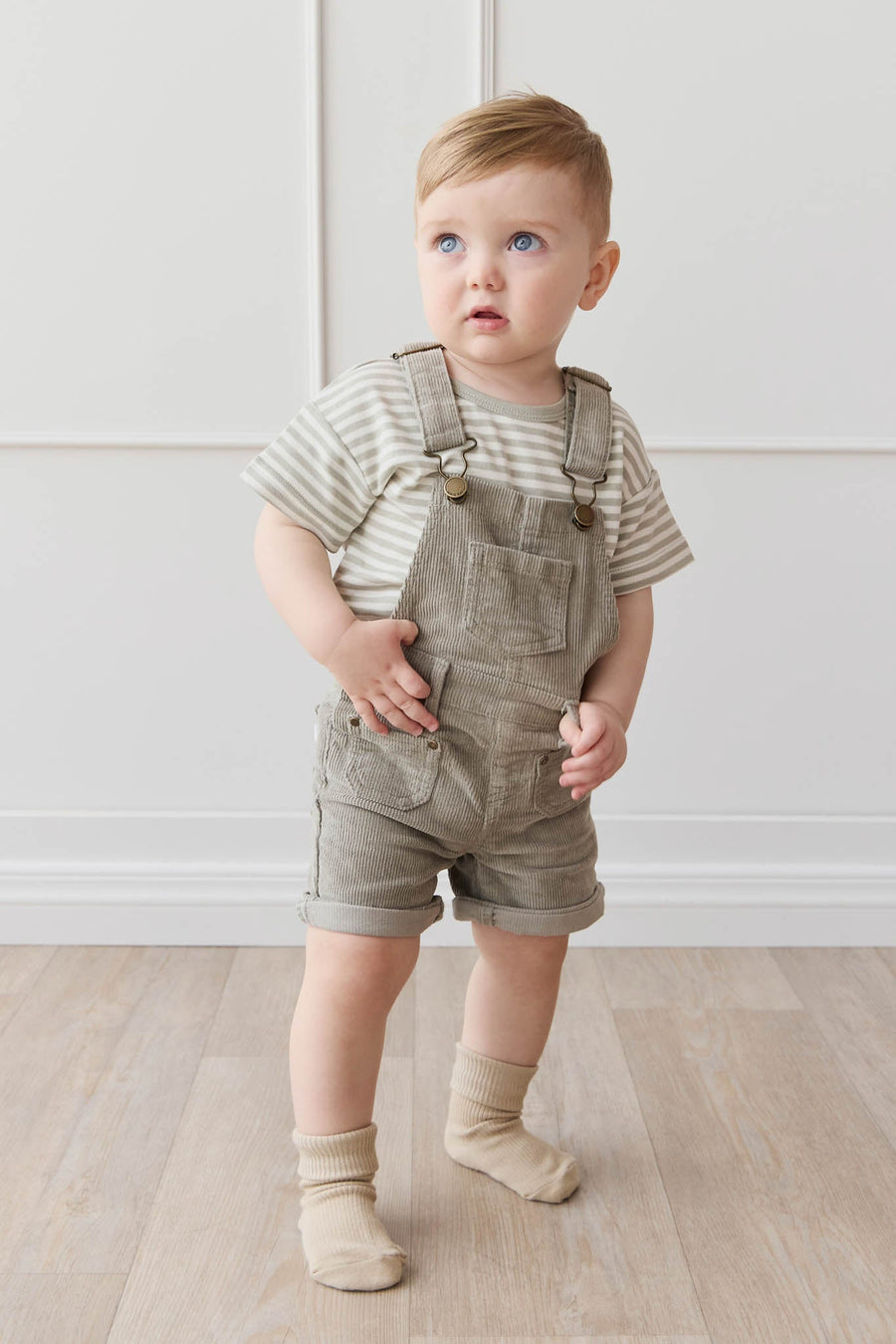 Chase Short Cord Overall - Moss Childrens Overall from Jamie Kay Australia