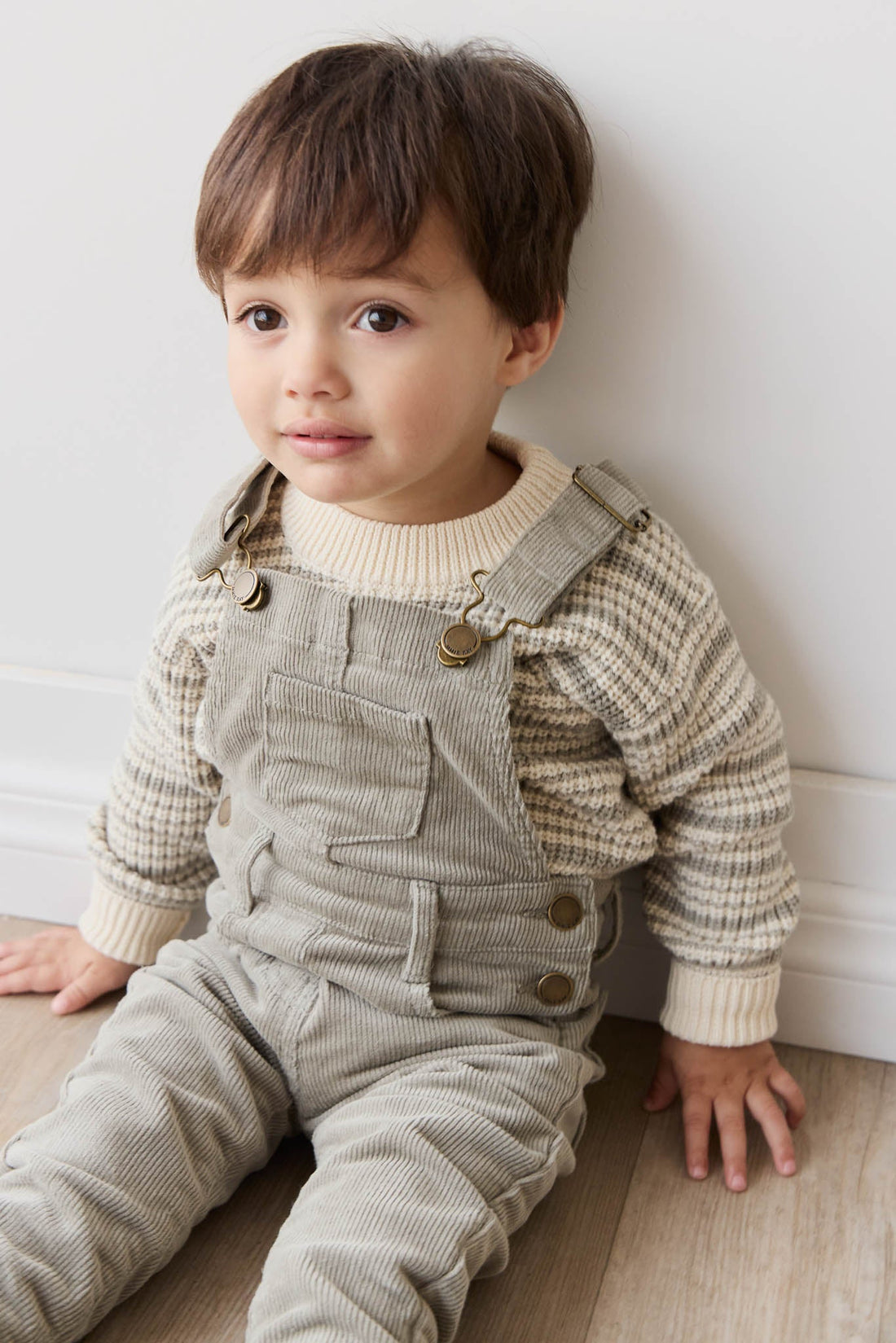 Leon Jumper - Harvest Stripe Moss/Cassava Childrens Jumper from Jamie Kay Australia