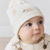 Ethan Hat - Jacquard Fresh Apple Tofu Childrens Hat from Jamie Kay Australia