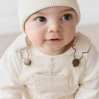 Jordie Overall - Fine Stripe Biscuit/Cloud Childrens Overall from Jamie Kay Australia