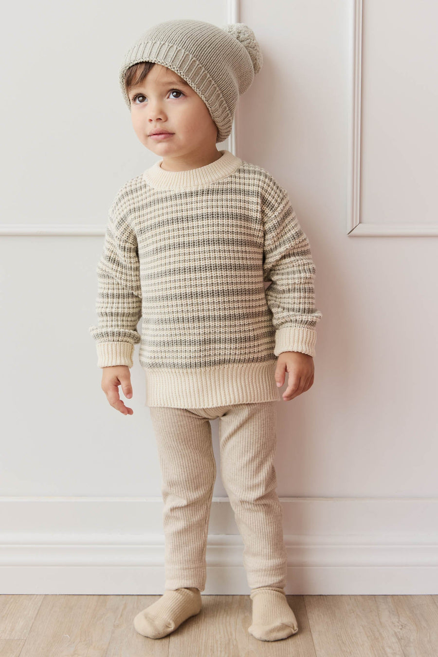 Organic Cotton Modal Everyday Legging - Biscuit Marle Childrens Legging from Jamie Kay Australia