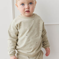 Organic Cotton Damien Sweatshirt - Fresh Apples Abbey Medium Childrens Sweatshirting from Jamie Kay Australia