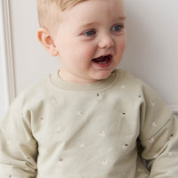 Organic Cotton Damien Sweatshirt - Fresh Apples Abbey Medium Childrens Sweatshirting from Jamie Kay Australia