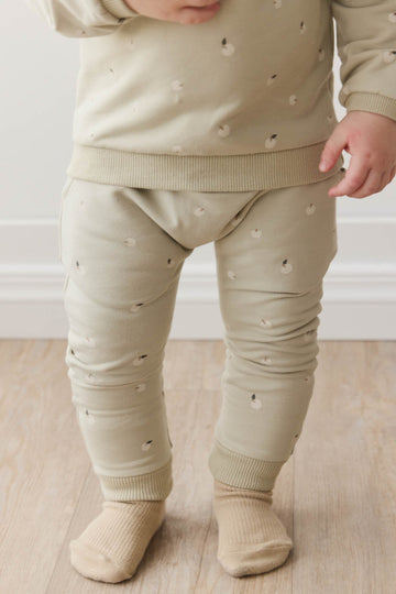 Organic Cotton Morgan Track Pant - Fresh Apples Abbey Medium Childrens Pant from Jamie Kay Australia