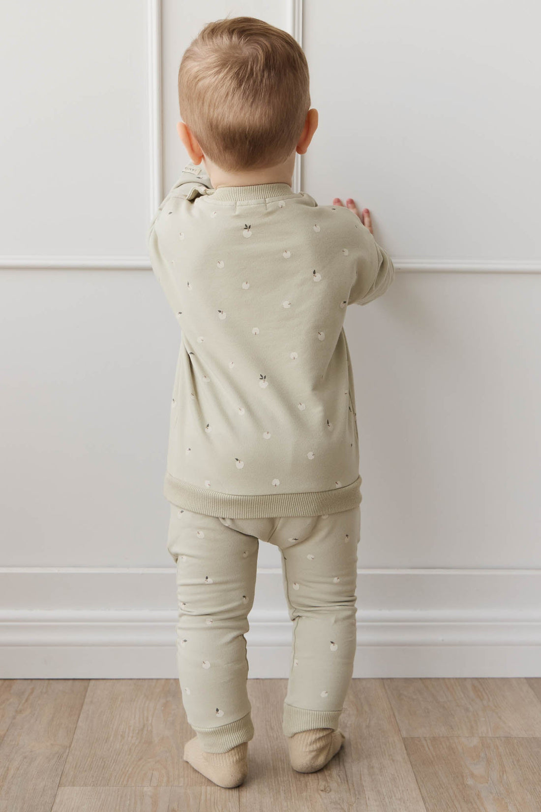 Organic Cotton Damien Sweatshirt - Fresh Apples Abbey Medium Childrens Sweatshirting from Jamie Kay Australia